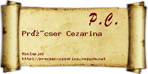 Prácser Cezarina névjegykártya