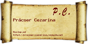 Prácser Cezarina névjegykártya